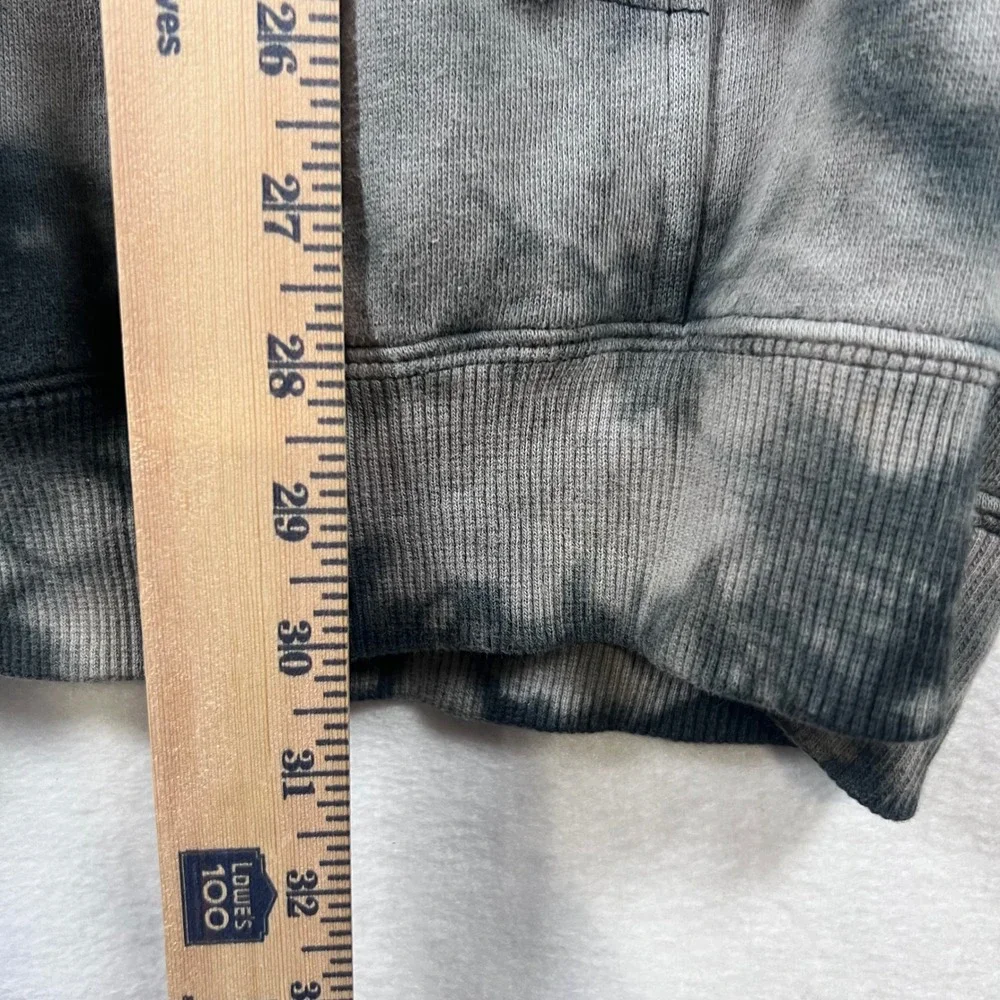 Y2K Mishkeen Original Black Tie Dye Lightning Zip Up Hoodie Mens XL Metal Logo